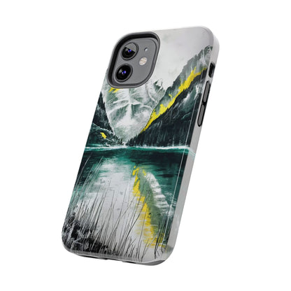 Serene Valley Charcoal Landscape Tough Phone Case