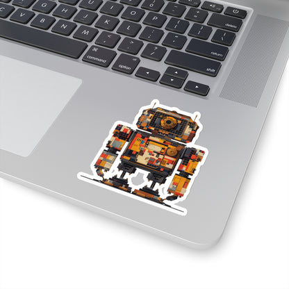 Quilted Patchwork Robot Vinyl Sticker