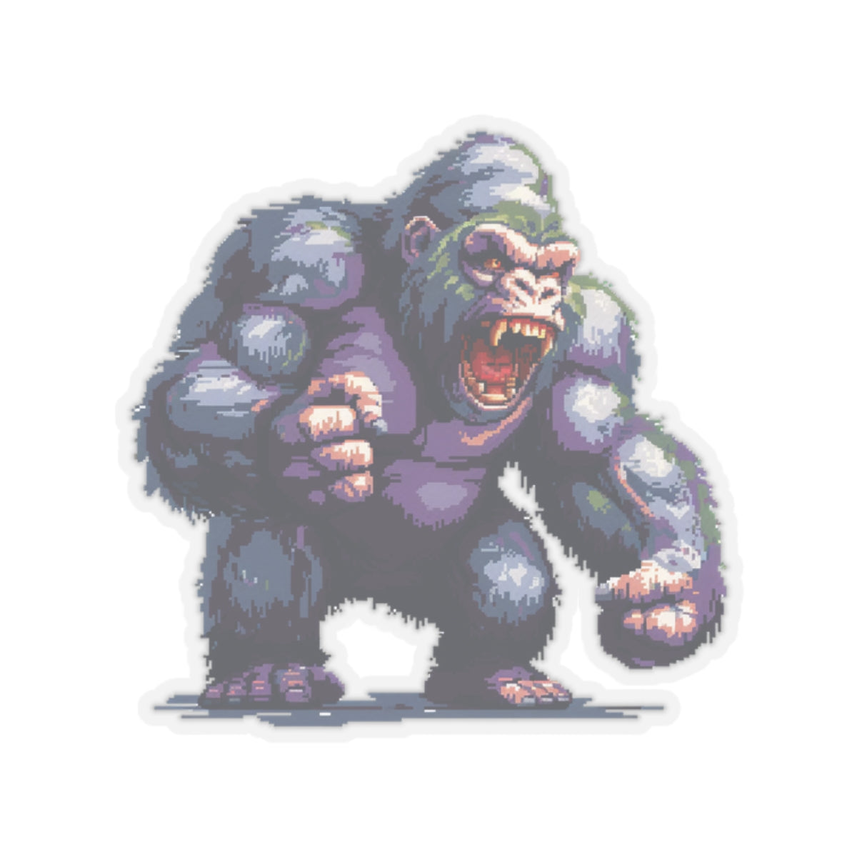 Pixelated Angry Ape Titan Fist Strike Vinyl Sticker