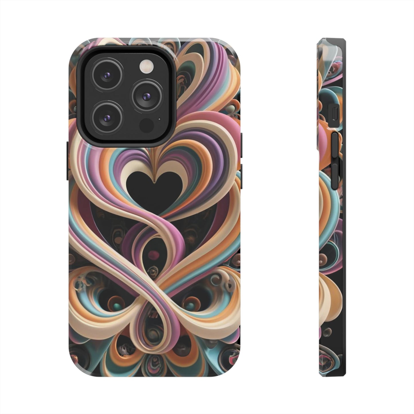 Pastel Heart Wave Abstract Tough Phone Case