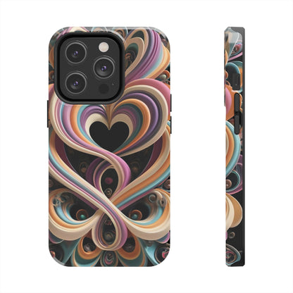 Pastel Heart Wave Abstract Tough Phone Case