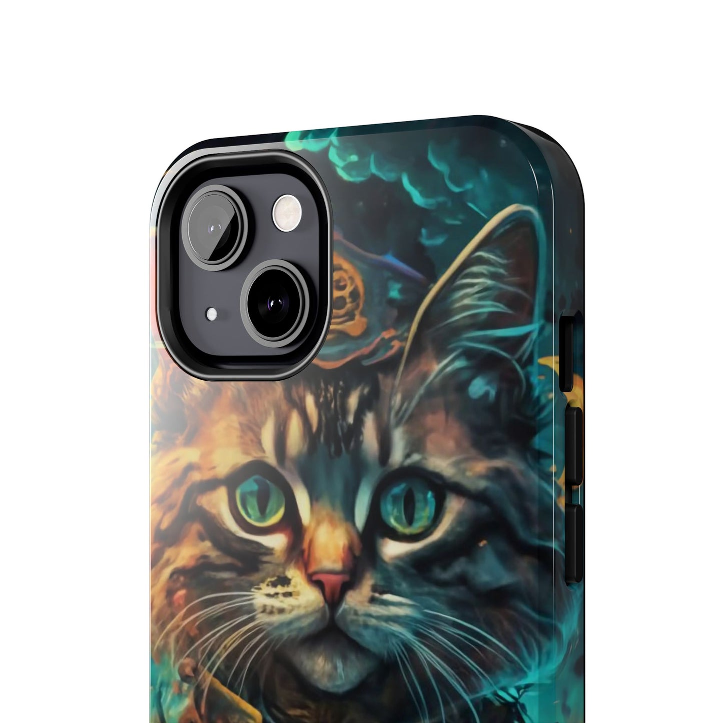 Cartoon Cat Pirate Starry Night Tough Phone Case