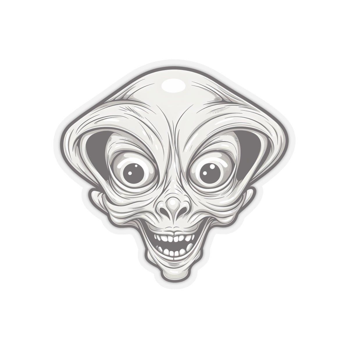 Bulging Eyes Alien Head Vinyl Sticker