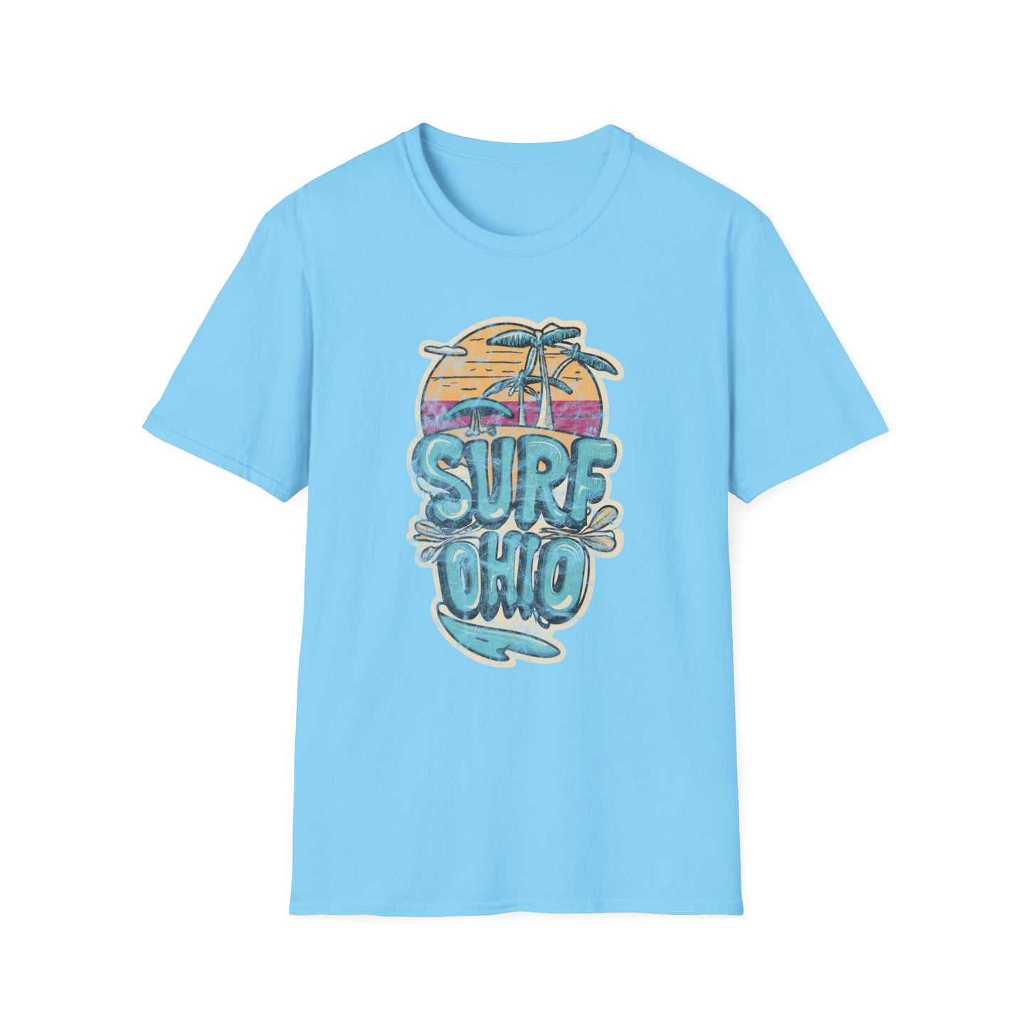 Colorful Sunset Surf Ohio Softstyle Tee