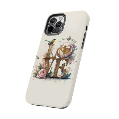 Lovebird and Bloom Watercolor Tough Phone Case