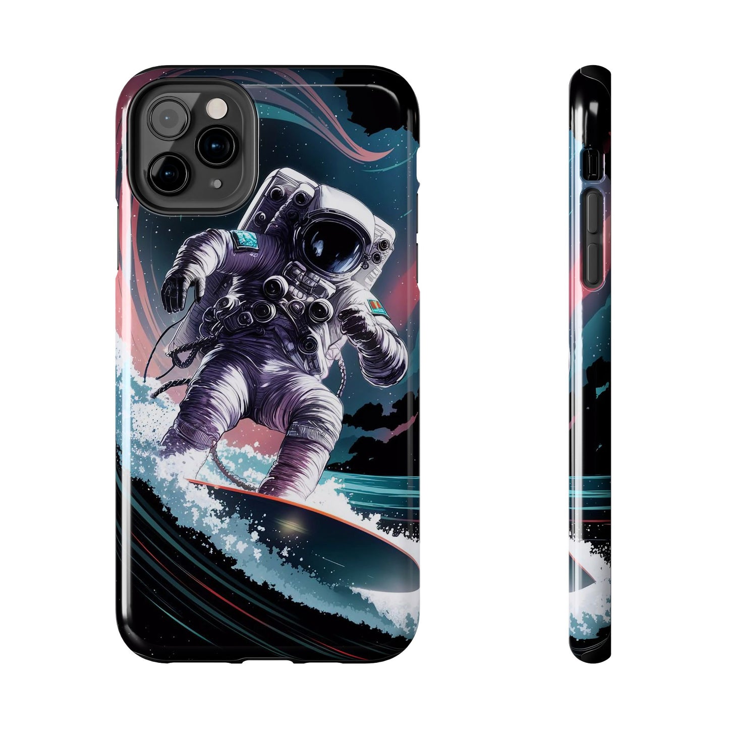 Cosmic Crest Astronaut Wave Rider Tough Phone Case