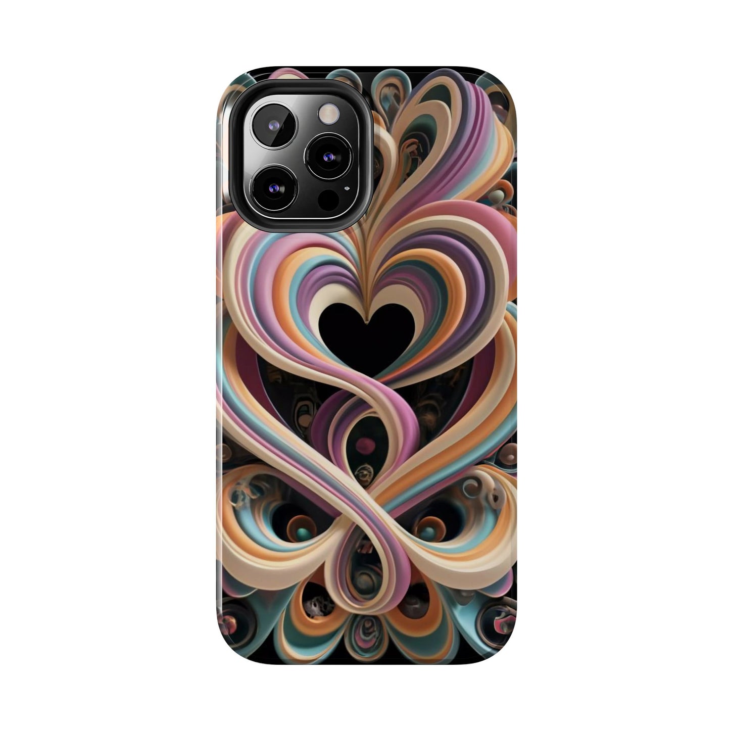 Pastel Heart Wave Abstract Tough Phone Case