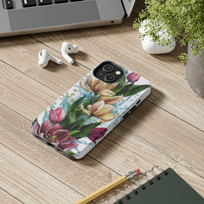 Blossom Splash Watercolor Floral Tough Phone Case