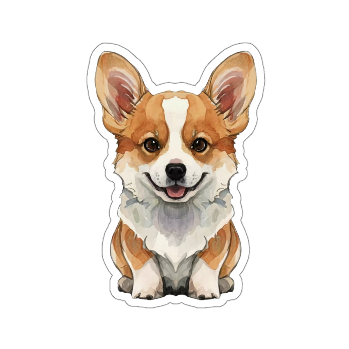 Cute Corgi Watercolor Cartoon Sticker