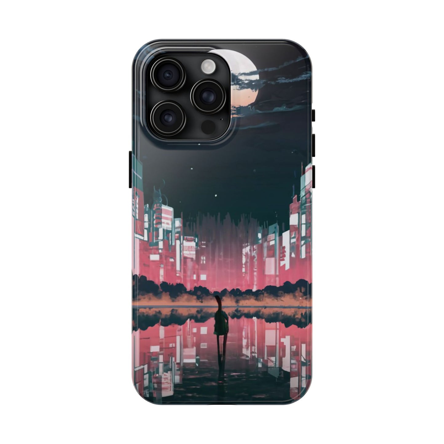 Moonlit Waterfront City Night Tough Phone Case