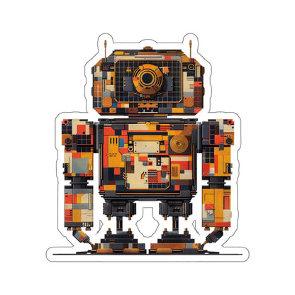 Quilted Patchwork Robot Vinyl Sticker