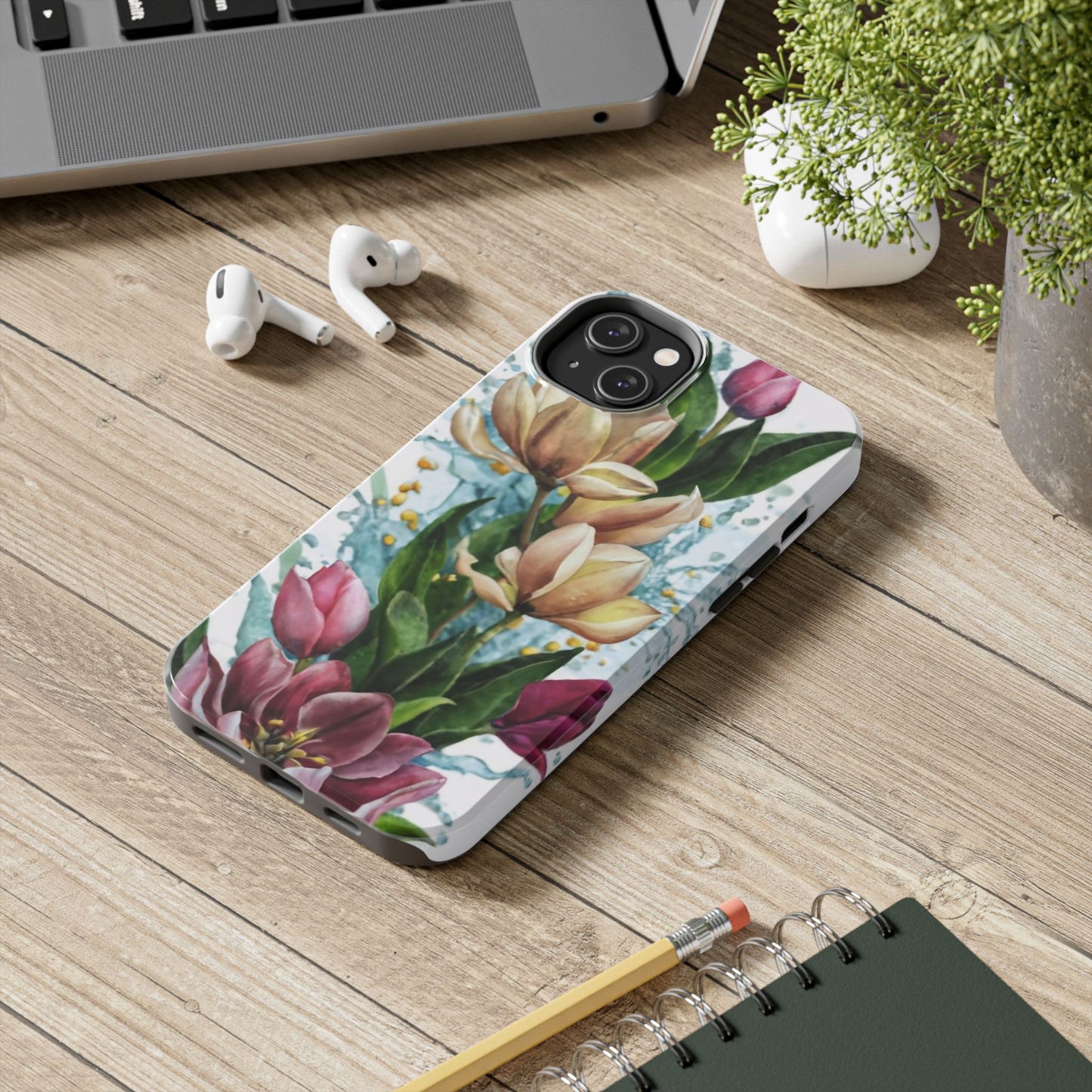 Blossom Splash Watercolor Floral Tough Phone Case