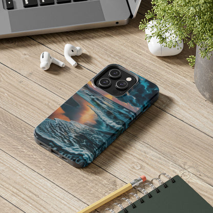 Coastal Sunset Waves Tough Phone Case