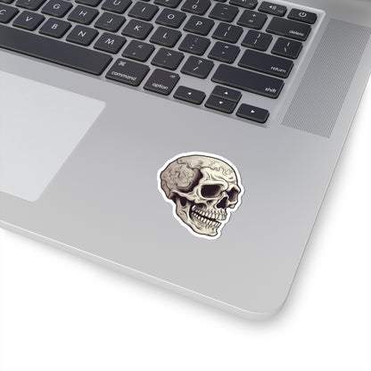 Wavy Cracked Texture Skull Sticker