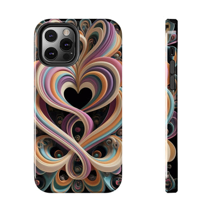 Pastel Heart Wave Abstract Tough Phone Case