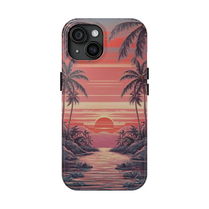 Sunset Serenity Palm Shore Tough Phone Case