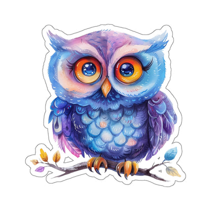 Blueberry Plum Owl Watercolor Cartoon Sticker