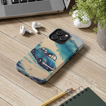 Wave Chasing Painted Blue VDub Beetle - Tough Phone Case