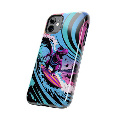 Cosmic T-Rex Surfer Adventure Tough Phone Case