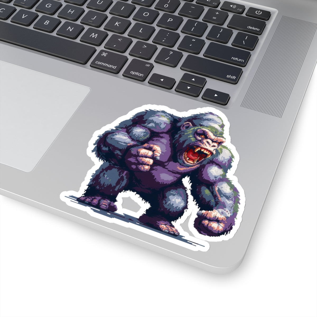 Pixelated Angry Ape Titan Fist Strike Vinyl Sticker