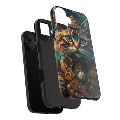 Cartoon Cat Pirate Starry Night Tough Phone Case