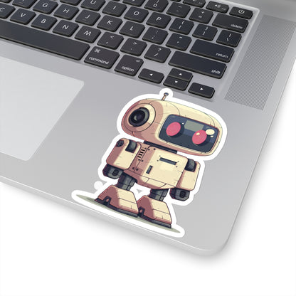 Retro Alarm Clock Robot Vinyl Sticker