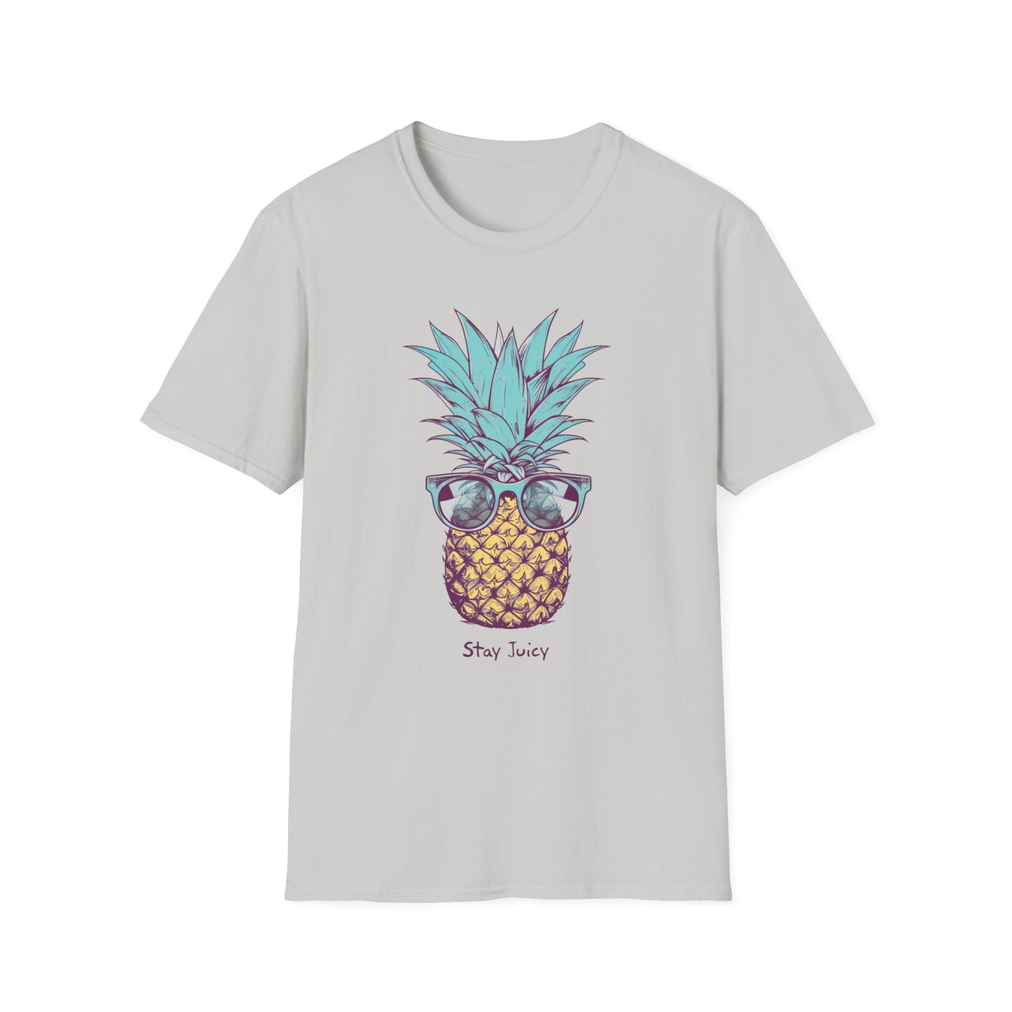 Stay Juicy Pineapple Unisex Softstyle T-Shirt - Comfortable Tee with Playful Pineapple Design for Summer Vibes