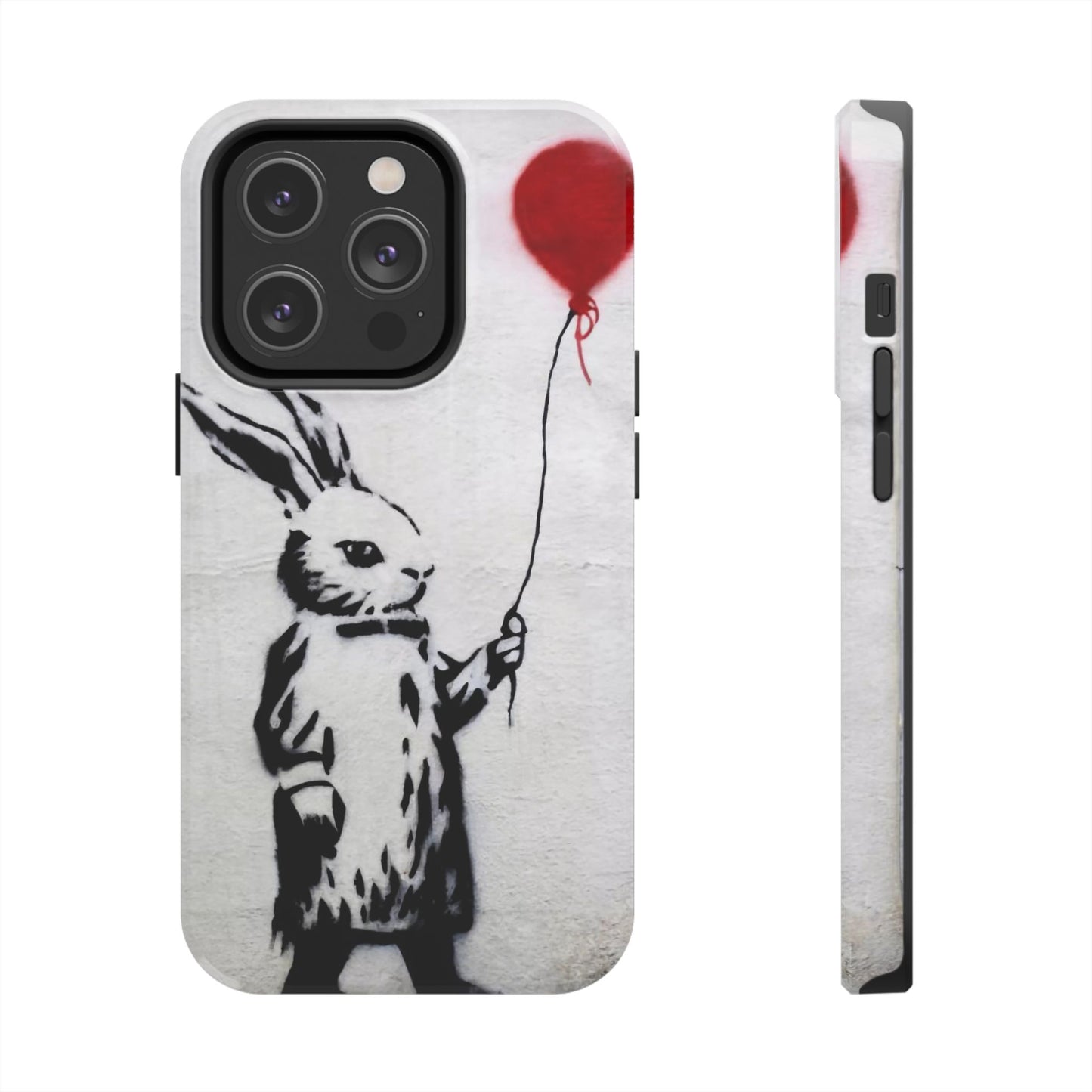 Banksy-Inspired Rabbit Balloon Escape Tough Phone Case