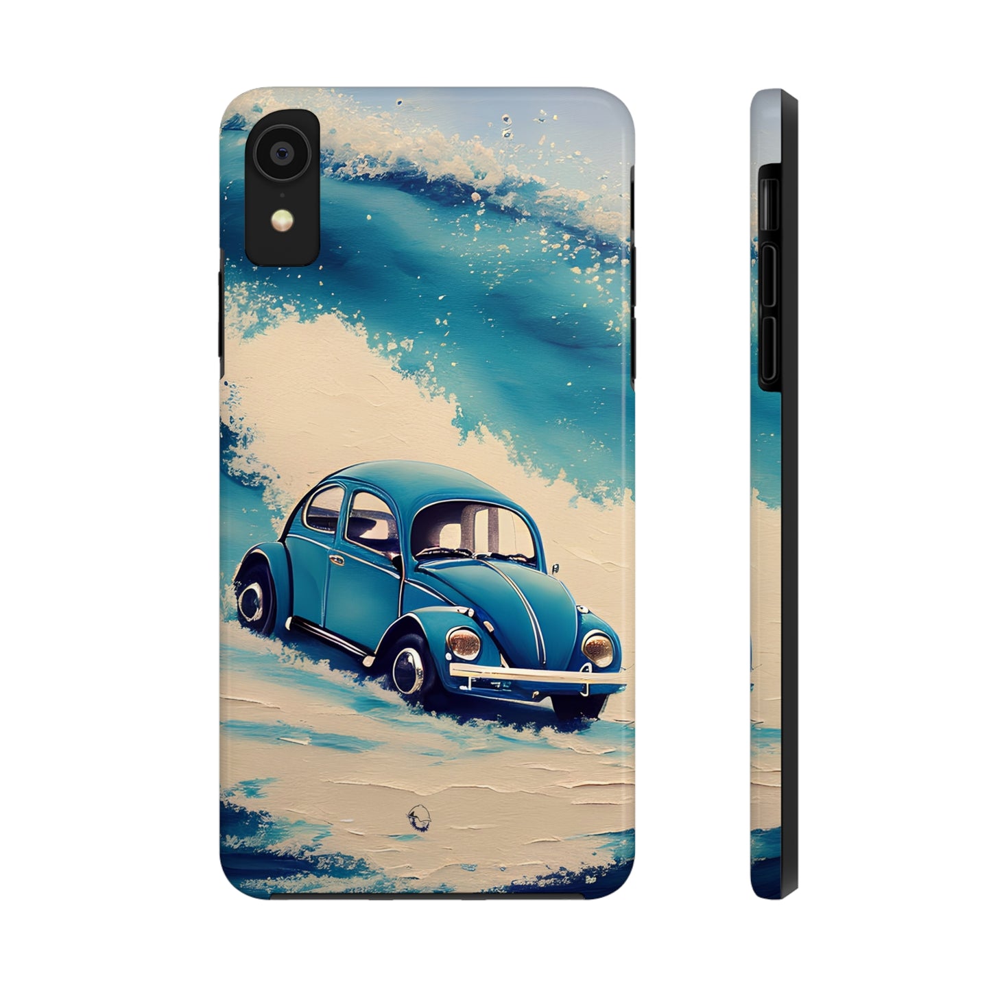 Wave Chasing Painted Blue VDub Beetle - Tough Phone Case