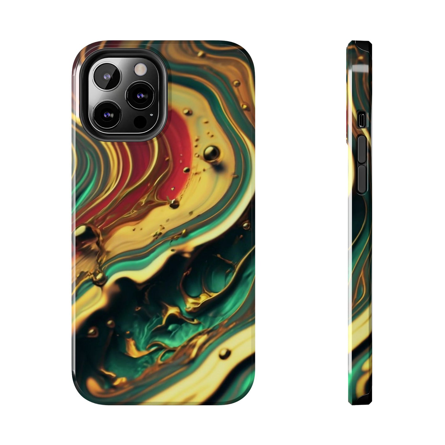 Golden Fluid Waves Defender Case