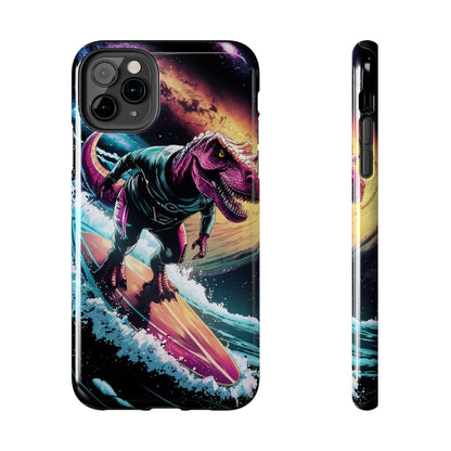 Cosmic T-Rex Surfer Tough Phone Case