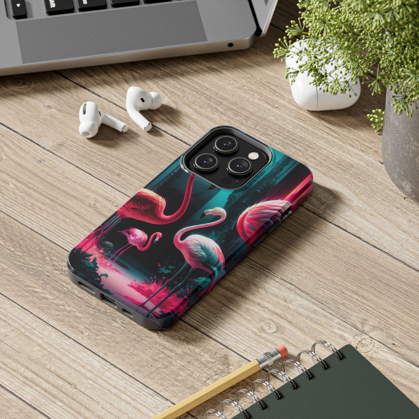 Vibrant Flamingo Gathering Tough Phone Case