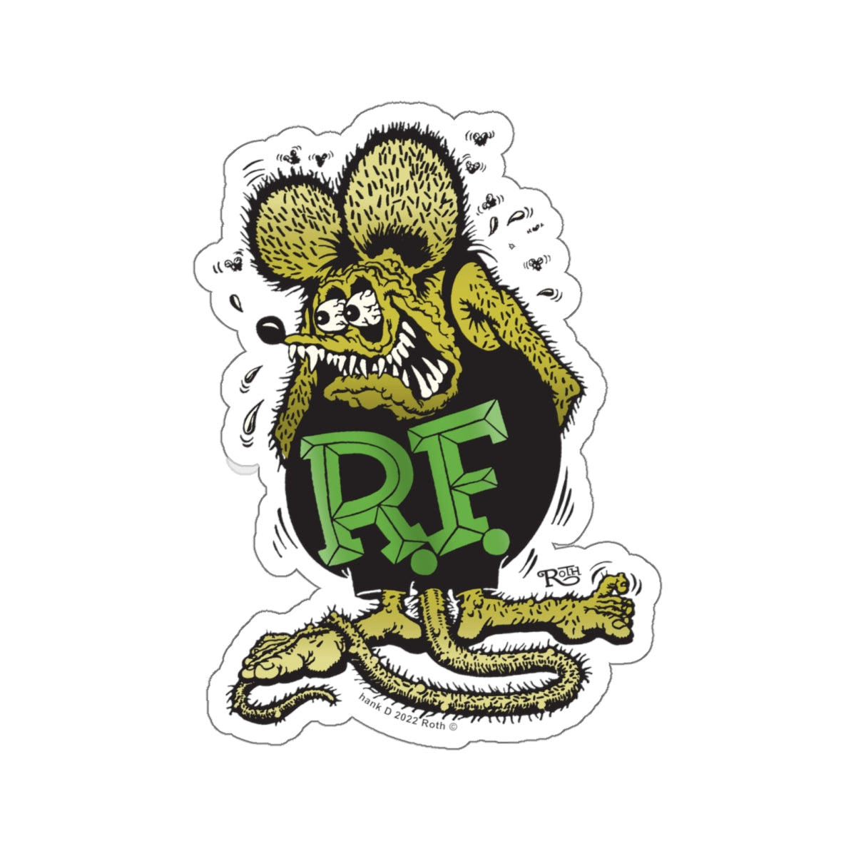 Bold Yellow & Black Rat Fink Sticker