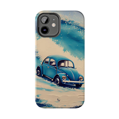 Wave Chasing Painted Blue VDub Beetle - Tough Phone Case