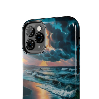 Coastal Sunset Waves Tough Phone Case