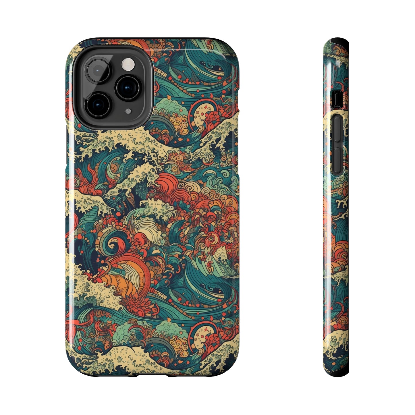 Multi-Hued Swirls - Wave of Colors - Tough Phone Case