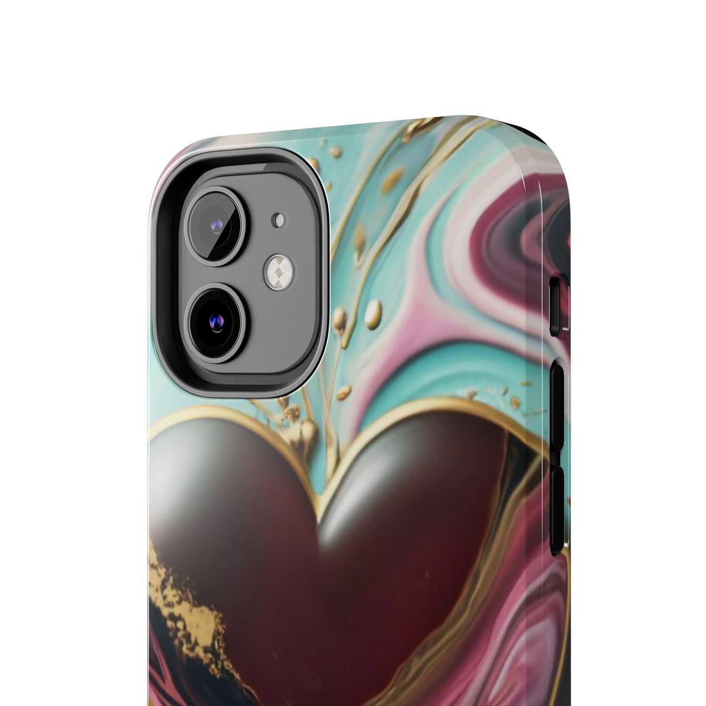 Glossy Heartburst Acrylic Pour Tough Phone Case