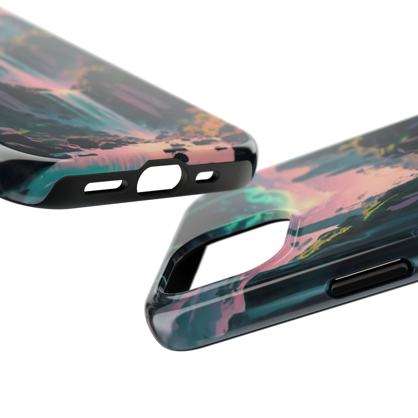 Moonfall Cascades Night View Tough Phone Case