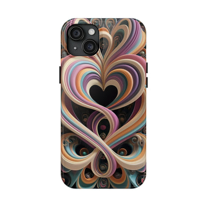 Pastel Heart Wave Abstract Tough Phone Case