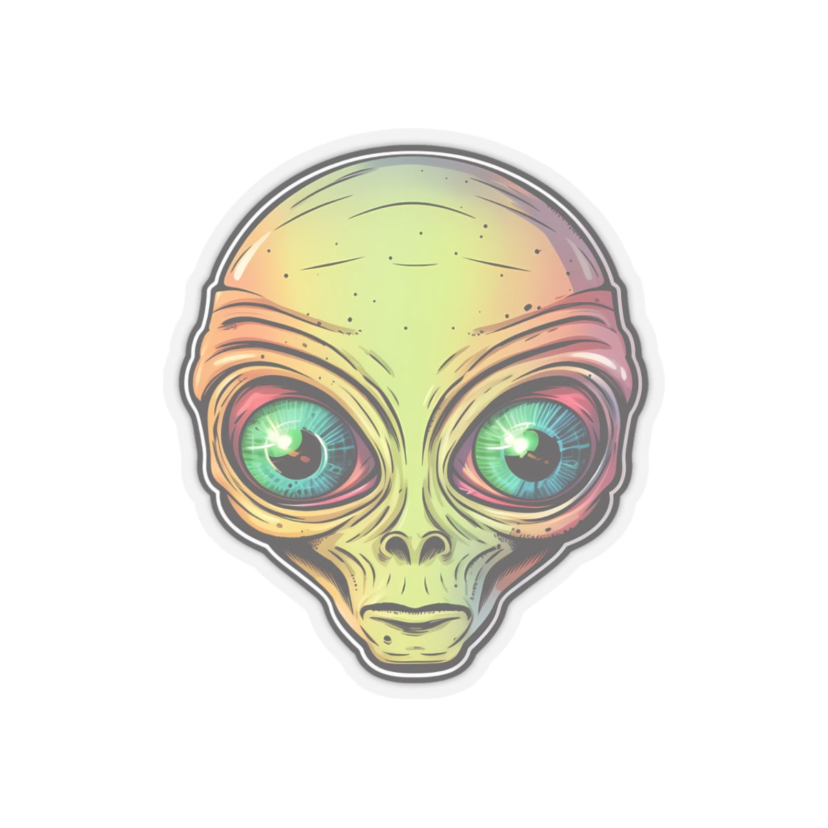 Cosmic Gradient Alien Head Vinyl Sticker