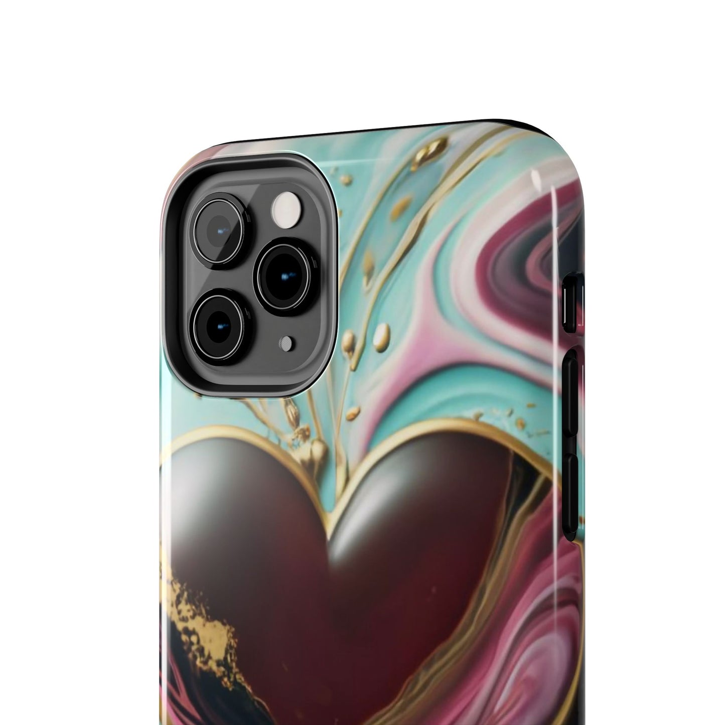 Glossy Heartburst Acrylic Pour Tough Phone Case