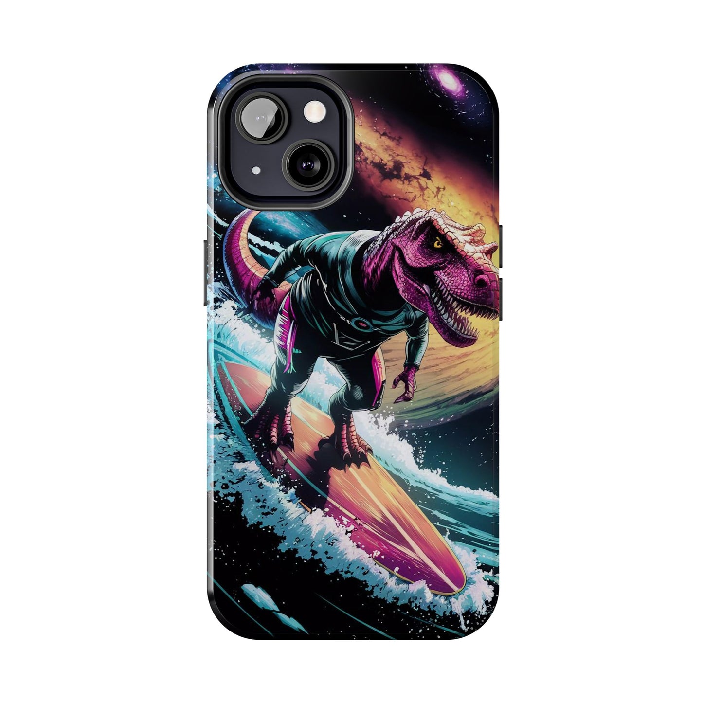 Cosmic T-Rex Surfer Tough Phone Case