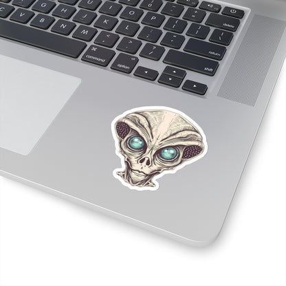 Tan Alien Head Vinyl Sticker