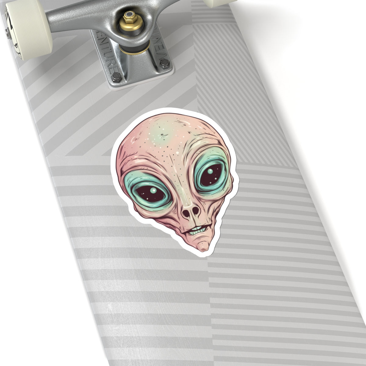 Rosy Alien Head Vinyl Sticker