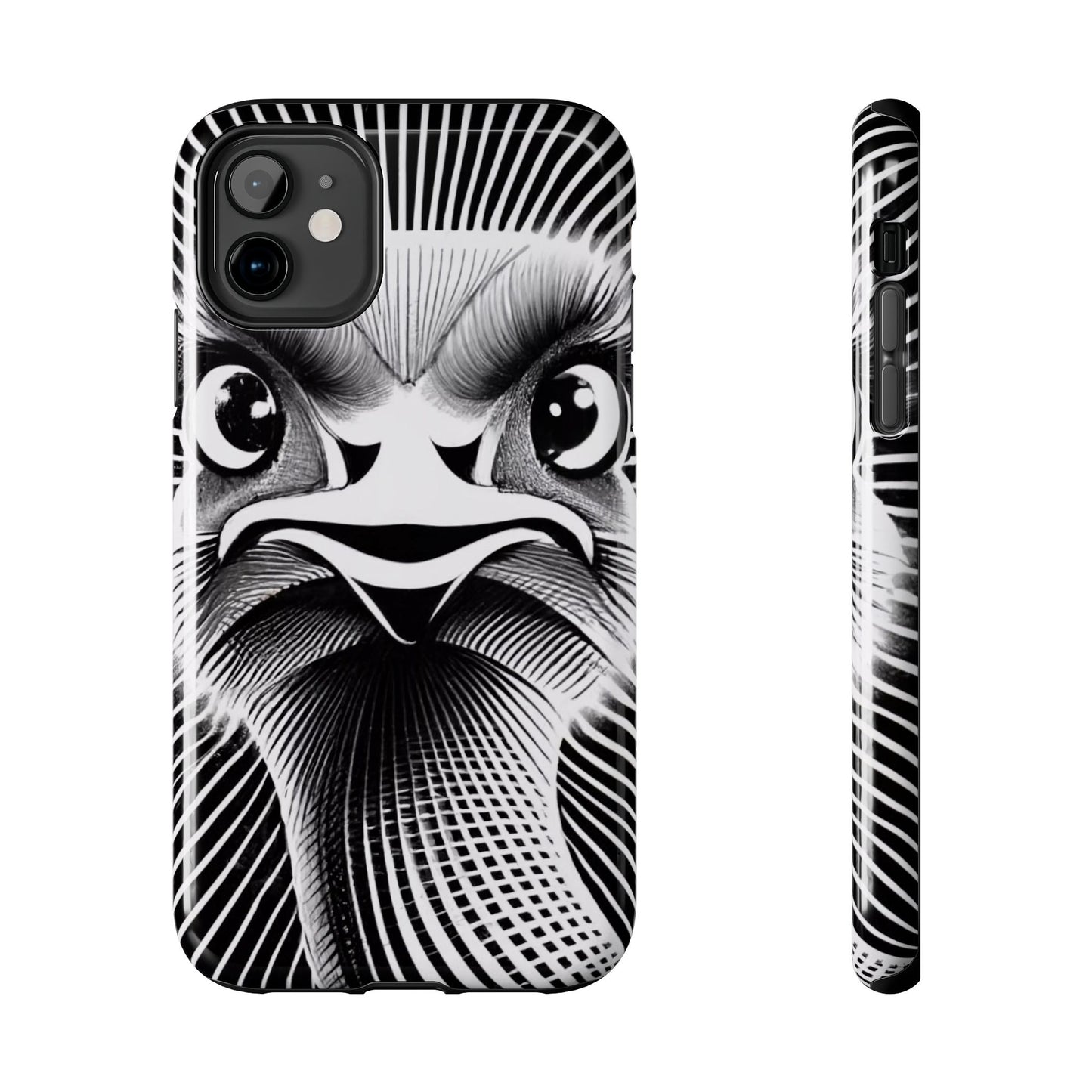 Mystical Stare Monochrome Ostrich Tough Phone Case