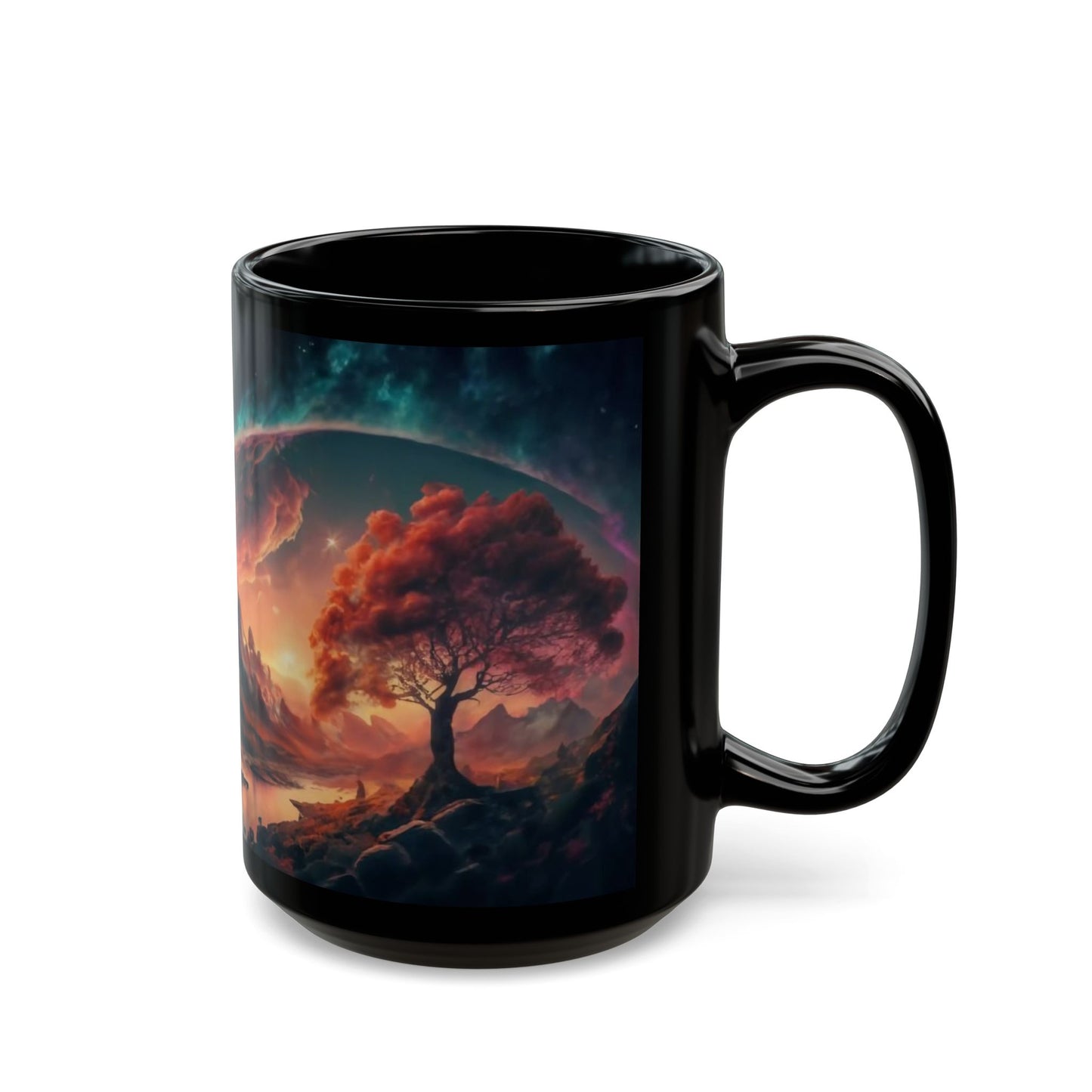 Crimson Blossom Planet Mug