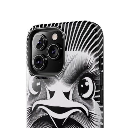 Mystical Stare Monochrome Ostrich Tough Phone Case