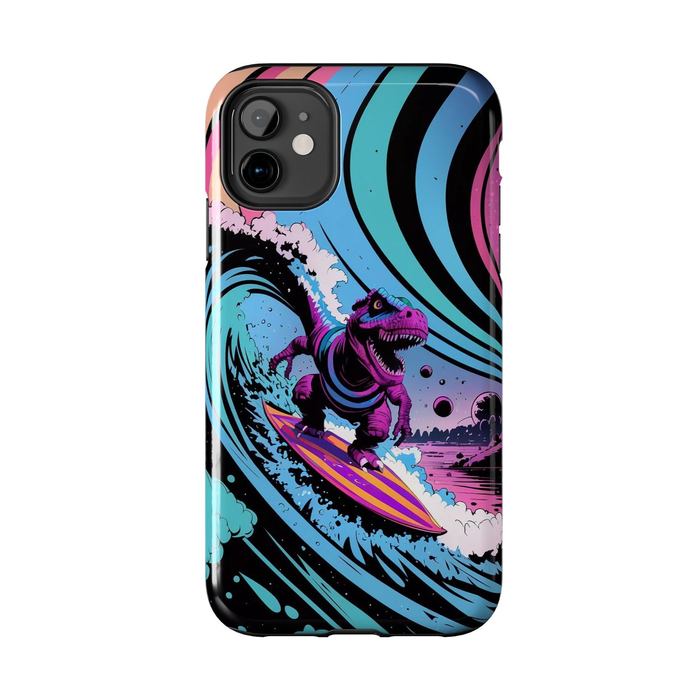 Cosmic T-Rex Surfer Adventure Tough Phone Case