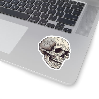 Light Tan Cracked Texture Skull Sticker