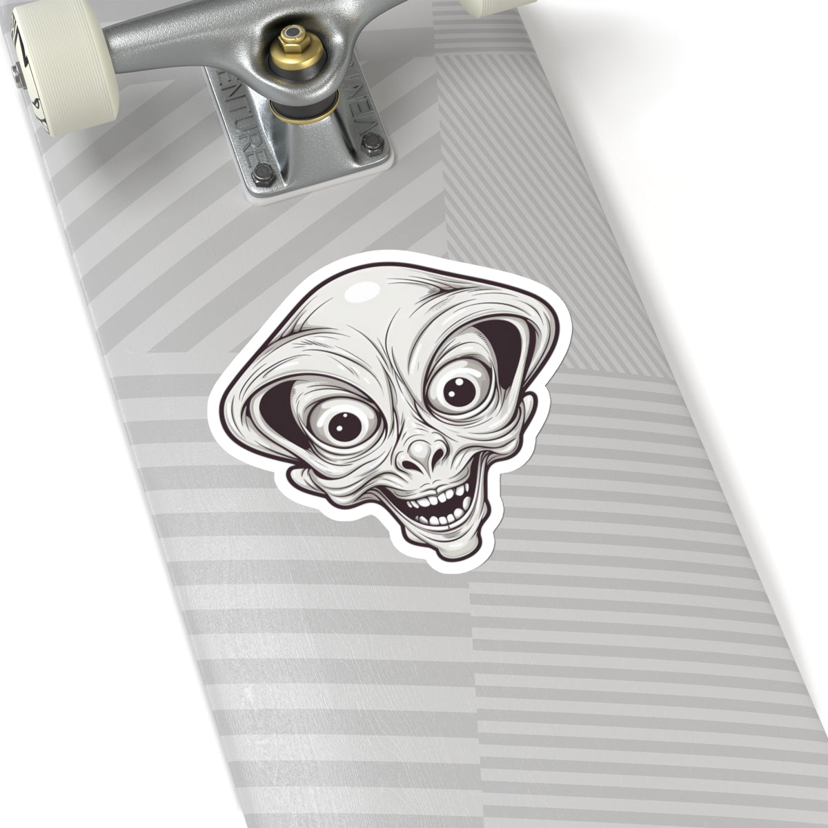 Bulging Eyes Alien Head Vinyl Sticker